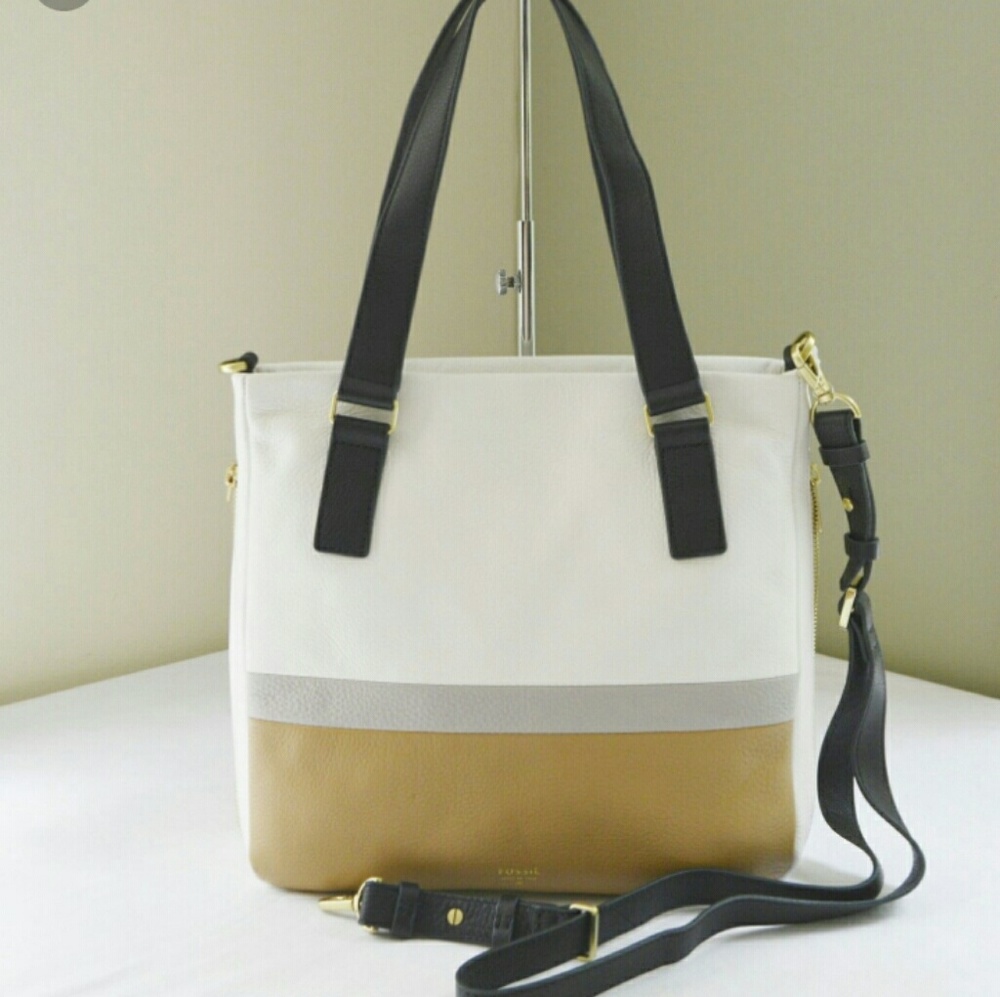 Fossil Preston Neutral Multi Black Tan Leathet